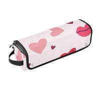 FRODOTGV Hair Tool Travel Bag Carrying Case Flat Curling Iron Waterproof Organizer with Iron Mat for Flat Iron Hot Tools and Haircare Accessories, Valentines Day Sexy Lips and Hearts, 08, 1 Size