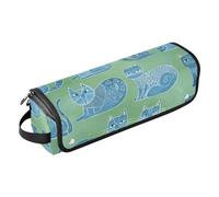 FRODOTGV Hair Tool Travel Bag for Women Waterproof Curling Iron Travel Case with Heat Resistant Pad for Curling Iron Straightener Flat Hair Dryer, Cartoon Siamese Cats White, 04, One Size