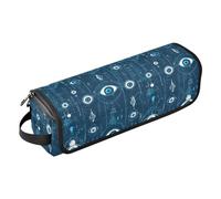 FRODOTGV Hand Drawn truck Car Pattern Cute Women Curling Iron Travel Case Removable Accessories Organizer with Iron Mat for Straightener Flat Hair Dryer, Evil Eye Circle White Obsidian, One Size