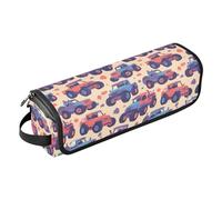 FRODOTGV Hearts Pink Purple Watercolor Hair Tools Travel Bag for Women, Portable Carrying Case with Heat Resistant Mat for Flat Irons, Straighteners, Hand Drawn Monster Truck Car Pattern Kawaii, One