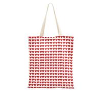 FRODOTGV Hearts Plaid Canvas Tote Bag | Polyester Canvas Tote Bag with Magnetic Snap Closure