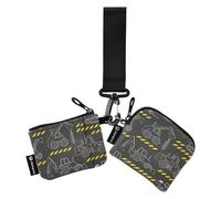 FRODOTGV Heavy Construction Machines Dual Wristlet Wallets for Women Compact Size Identity Card Protector with Keychain for Work Travel 2 Pcs, Heavy Construction Machines, One Size