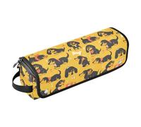 FRODOTGV Hot Dog Seamless Womens Curling Iron Travel Bag Portable Hair Styling Tool Organizer and Heat Resistant Mat for Straighteners, Hair Dryer, Dachshund Dreams Of A Bone, One Size