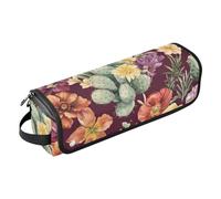 FRODOTGV Hot Hair Tools Travel Bag Case for Women with Removable Heat Resistant Mat, Spring Flowers Cactus Delphinium Amaryllis Sage Green for Straigheners, Curling Iron, Hair Dryer, 20, One Size