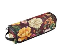 FRODOTGV Hot Hair Tools Travel Bag Case for Women with Removable Heat Resistant Mat, Spring Flowers Cactus Delphinium Amaryllis Sage Green for Straigheners, Curling Iron, Hair Dryer, 19, One Size