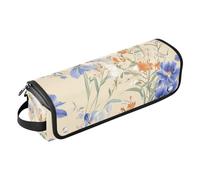 FRODOTGV Hot Hair Tools Travel Bag Case for Women with Removable Heat Resistant Mat, Spring Flowers Cactus Delphinium Amaryllis Sage Green for Straigheners, Curling Iron, Hair Dryer, 07, One Size