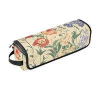 FRODOTGV Hot Hair Tools Travel Bag Case for Women with Removable Heat Resistant Mat, Spring Flowers Cactus Delphinium Amaryllis Sage Green for Straigheners, Curling Iron, Hair Dryer, 05, One Size