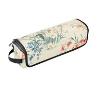 FRODOTGV Hot Hair Tools Travel Bag Case for Women with Removable Heat Resistant Mat, Spring Flowers Cactus Delphinium Amaryllis Sage Green for Straigheners, Curling Iron, Hair Dryer, 06, One Size