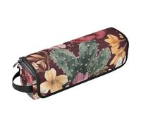 FRODOTGV Hot Hair Tools Travel Bag for Women with Removable Heat Resistant Mat, Spring Flowers, Cactus, Delphinium, Amaryllis, Sage Green for Straighteners, Hair Styling, 15, 1 Size
