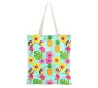 FRODOTGV Hula Hawaii Cute Girls Gifts Aqua Turquoise Blue Reusable Tote Bag | Heavy Duty Large Capacity Tote Bag Hand and Shoulder Carry