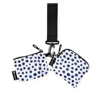 FRODOTGV Ink Blue Dots Scandinavian Contemporary Women's Change Wallet Card Cases Small Detachable Coin Purse Change Holder with Zipper Pocket for Men Women 2 Packs, Ink Blue Dots, One Size