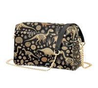 FRODOTGV Ladies Crossbody Purse 2.5L Capacity | Durables PU Leather Metal Hardware Multi Pocket Hands Free Carry Beach Outdoor Activities T-rex Dinosaur