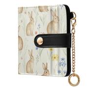 FRODOTGV Ladies Wallet PU Leather Large Bill Compartment Portable Minimalist Shopping Rabbit Grove