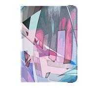 FRODOTGV Leather Passport and Vaccine Card Holder Combo Abstract Geometric Pattern Illustration Passport Holder Case Travel Passport Wallet with Vaccination Card Slot for Women and Men Waterproof