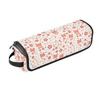 FRODOTGV Lemurs Madagascar on Blue Pattern Women's Hot Hair Tools Travel Bag Removable Carrying Case and Heat Resistant Mat for Flat Irons, Straighteners, Cute Fox Pattern Foxy Endless, One Size