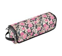 FRODOTGV Lemurs Madagascar on Blue Pattern Women's Hot Hair Tools Travel Bag Removable Carrying Case and Heat Resistant Mat for Flat Irons, Straighteners, Cute Rose Mix Leopard, One Size