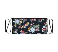 FRODOTGV Lovely Ditsy Floral Pattern Black Waitress Apron 3 Pockets Server Apron Waist Apron Short 12 inch Aprons For Serving Water Resistant, Lovely Ditsy Floral Pattern Black, One Size