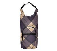 FRODOTGV Medium Purple Buffalo Plaid Check Water Bottle Shoulder Carrier Versatile Insulated Water Bottle Holder Water Bottle Holder for Hiking Fits 20/24/32/40 oz Bottles, Medium Purple, 1 size