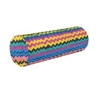 FRODOTGV Memory Foam Roll Cylinder Bolster Body Pillow with Washable Cover Ergonomically Designed Back, Spine Relief, Jamaican Color Zigzag Pattern