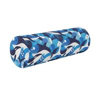 FRODOTGV Memory Foam Round Neck Pillows with Removable Washable Cover for Cervical Support, Spondylosis, Pain Relief, & Spine Lumbar Traction, Killer Whale on Blue