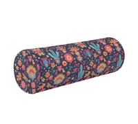 FRODOTGV Mexican Fabric Pattern Colorful Memory Foam Roll Pillow Cylinder Bolsters with Removable Washable Cover Ergonomically Designed Back, Spine Relief