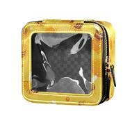 FRODOTGV Monkey Red Leather Clear Makeup Bag for Girls Cosmetic Case Toiletry Travel Tote, Linear Bee Liquid, One Size