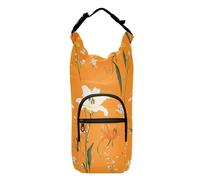 FRODOTGV Orange White Lily Water Bottle Slings Lightweight Insulated Bag for Water Bottles Water Bottle Carrier with Strap Fits 20/24/32/40 oz Bottles, Orange White Lily, 1 size, Claasic