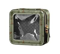 FRODOTGV Orangutan Grey Wildman Cute Makeup Case Bag Clear Leather Toiletry Bag Nail Polish Organizer Bag for Traveling, Orangutan Grey Wildman, One Size