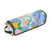 FRODOTGV Orchid Pansy Hyacinths Blue Hot Hair Tools Bag with Removable Heat Resistant Mat Women Essentials Storage Waterproof Curling Iron Travel Case Portable Organizer, 01, One Size