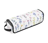 FRODOTGV Orchid Pansy Hyacinths Blue Hot Hair Tools Bag with Removable Heat Resistant Mat Women Essentials Storage Waterproof Curling Iron Travel Case Portable Organizer, 15, One Size
