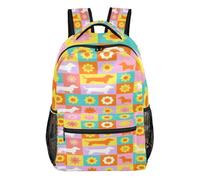 FRODOTGV Outdoor Daypack Firm Shaped Empty Standing Design Breathable Mesh Detail for Kids Teens Ages 7-18 Daily Use Groovy Dogs Size Medium