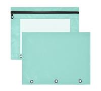 FRODOTGV Pale Blue Plain Pencil Binder Pouches with Zipper Plastic File Folder for A4 Paper Letter 2 Pack Teacher Home Supplies
