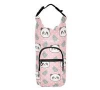 FRODOTGV Panda Face Peach Sling Bag Water Bottle Holder Zippered Water Bottle Carrying Case Waterbottle Holder Fits 20/24/32/40 oz Bottles