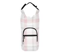 FRODOTGV Peach Buffalo Plaid Water Bottle Carrier Bag Lightweight Water Bottle Carrier for Biking 20/24/32/40oz Hiking Gear Water Bottles Backpack