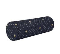 FRODOTGV Peacock Feather Motif Black Bolster Pillow Spa Neck Roll Pillow Case Cover Sofa Round Pillows Back Cylinder Foam Cervical Support