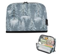 FRODOTGV Pencil Bag Large Capacity Make Up Sturdy Case Holder for Adults School Supply Ice Cedar