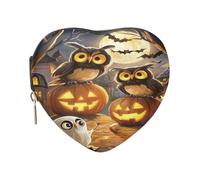 FRODOTGV Personalized Jewelry Box Rust-proof Metal Zip Heart Shaped Halloween Dancing Pumpkin Ghosts Owl Skull Travel Jewelry Box Organizer Gift Idea for Necklace