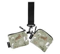 FRODOTGV Personalized Jungle Tigers Crocodile Women's Wallets Card Cases Small Detachable Identity Card Protector with Zipper Pocket for Women Men 2 Pcs, Jungle, One Size