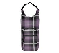 FRODOTGV Plaid Buffalo Purple Water Bottle Holder Sling Zippered Water Bottle Insulated Holder 20/24/32/40oz Hiking Water Bottle Carrier