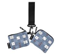 FRODOTGV Poker Game Blue Women's Change Wallet Card Cases Minimalist Identity Card Protector with Zipper Coin Pocket for Work Travel 2 Packs, Poker Game Blue, One Size