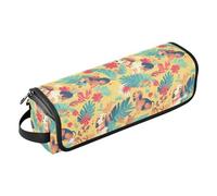 FRODOTGV Polka Dots and Tender Chamomile Flowers Womens Hot Hair Tools Travel Bag Large Hair Styling Tool Organizer with Heat Resistant Mat for Flat Irons, Straighteners, Dachshund Dreams Of A Bone
