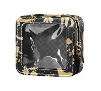 FRODOTGV Purple Heart Day Red and Blue Stars Clear Make Up Bag, 06, One Size