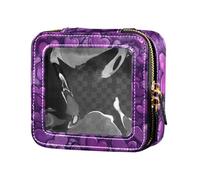 FRODOTGV Purple Heart Day Red and Blue Stars Clear Make Up Bag, 17, One Size