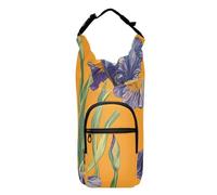 FRODOTGV Purple Iris Orange Crossbody Water Bottle Holder Foldable Water Bottle Insulated Sleeve Water Bottle Belt Holder Fits 20/24/32/40 oz Bottles