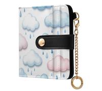 FRODOTGV Rainy Cloud Ladies Lightweight Foldable Wallet Portable PU Leather Bifold for Men Women Travel