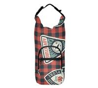 FRODOTGV Red Buffalo Plaid Tartan Scotland Wild Peak Water Bottle Sling Bag Water Bottle Carrying Case 20/24/32/40oz Water Bottle Holder Bag