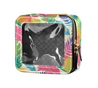 FRODOTGV Red Glitter Texture Cute Clear Makeup Bag for Girls Women Cosmetic Organizer Skincare Pouches, Lgbt Glitter Rainbow Pride Flag, One Size