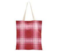 FRODOTGV Red Gradient Plaid Polyester Tote Bag | Polyester Canvas Tote Bag with Magnetic Snap Closure