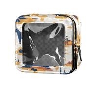 FRODOTGV Red Roses with Eyeballs and Black Crows Leather Clear Makeup Bag Travel Toiletry Pouches Cosmetic Organizer Case for Girls, Wild West Western Scotland, One Size