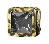 FRODOTGV Red Roses with Eyeballs and Black Crows Leather Clear Makeup Bag Travel Toiletry Pouches Cosmetic Organizer Case for Girls, Avocado Fruit, One Size